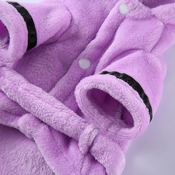 Petyoung Pet Bathrobe Dog Pajama Thickened Hooded Bathrobe Quick Drying and Super Absorbent Dog Bath Towel Soft Pet Nightwear for Puppy Small Dogs Cats