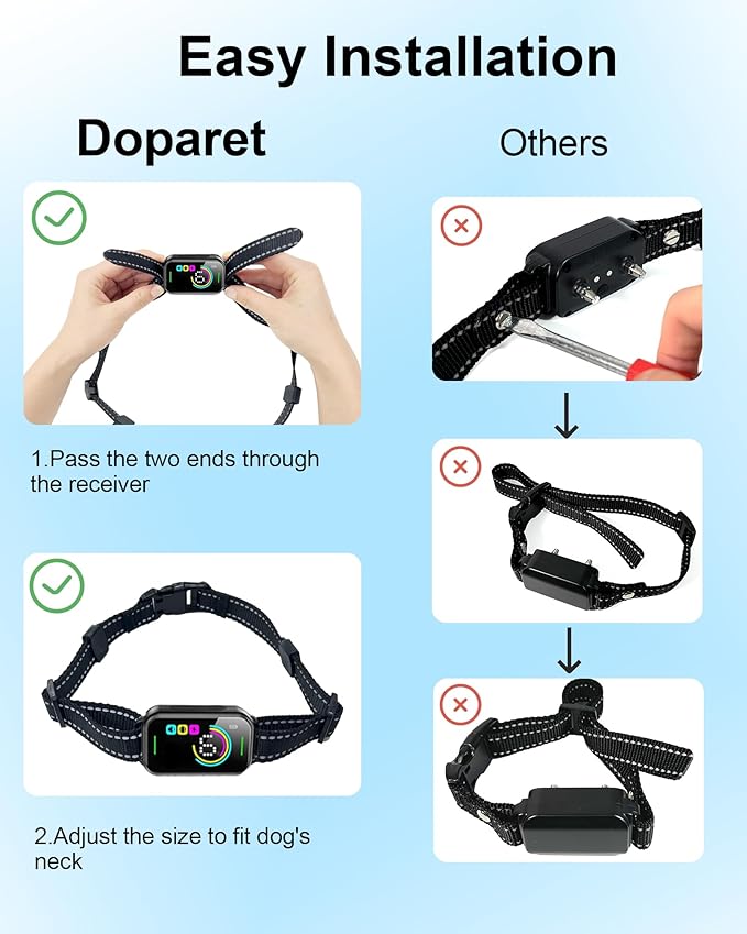 Dog Collar Replacement Strap for Shock, Bark & Training Collars - Adjustable Reflective Nylon Strap, Durable E-Collar Band Compatible with Most Training Receivers (Fits Small, Medium, Large Dogs)