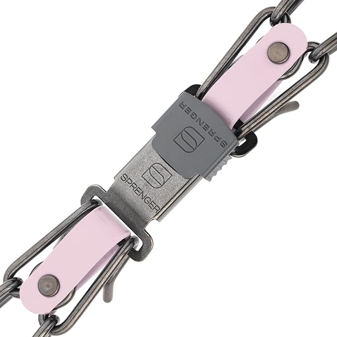 Herm Sprenger Black Stainless Steel Dog Collar with Quick Release ClicLock Buckle and Biothane Insert Training Collar Made in Germany (Pastel Purple, 25in x 4.0mm(Neck Size up to21-22in))