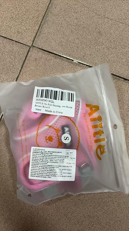 AIITLE No Pull Dog Harness and Leash Set, Step in Adjustable Dog Harness with Padded Vest for All Weather, Dog Leash with Soft Padded Handle, Easy to Put on Small and Medium Dogs Pure Pink S