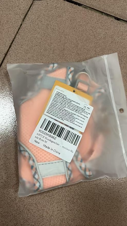 AIITLE Dog Harness and Leash Set - Ultra-Comfortable XXS-XL Vest with Strong Velcro & Glow-in-Dark Reflective Strips, Chafe-Free for Teddy, Schnauzer (Pink, M)