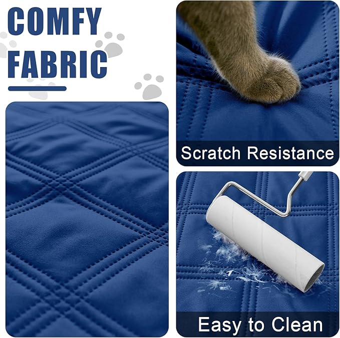 Smiry Waterproof Dog Bed Cover Blanket 30x53, Soft Reversible Pet Blanket, Washable Leakproof Cats Dogs Couch Cover for Sofa, Couch, Furniture, Navy/Blue