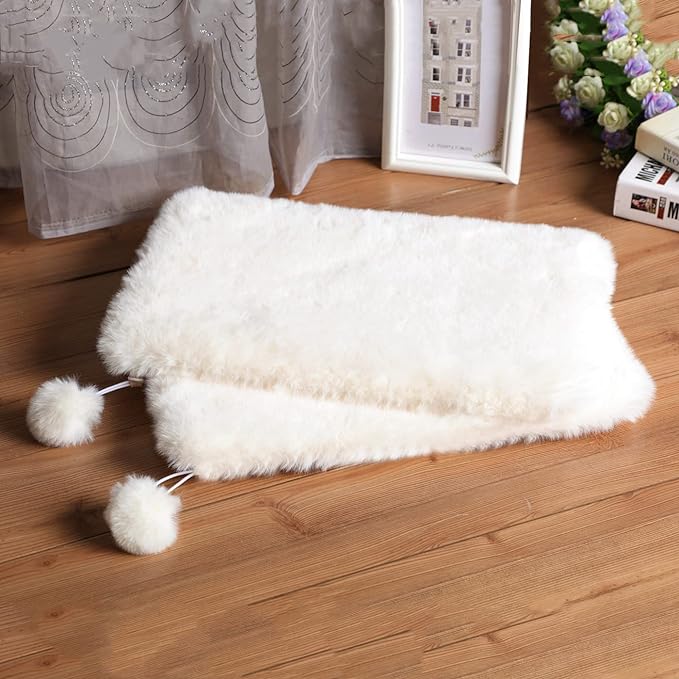 SHENGOCASE 2-Pack 10"x 15.7" Faux Rabbit Fur Cat Dog Bed Cushion Pad Mat, Cat Tree Tower Replacement Cushion for Window Perch Carrier House Cage Crate Kennel