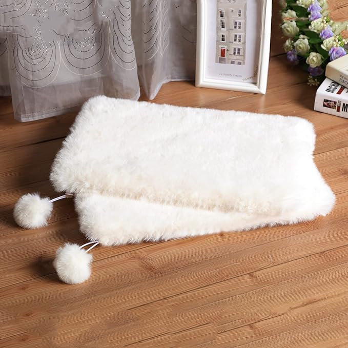 SHENGOCASE 2-Pack 11.8" x 31.5" Faux Rabbit Fur Cat Condo Replacement Cushion. Cat Dog Bed Cushion Pad for Window Perch Cat Tree Tower Carrier Cage Crate Kennel Furniture