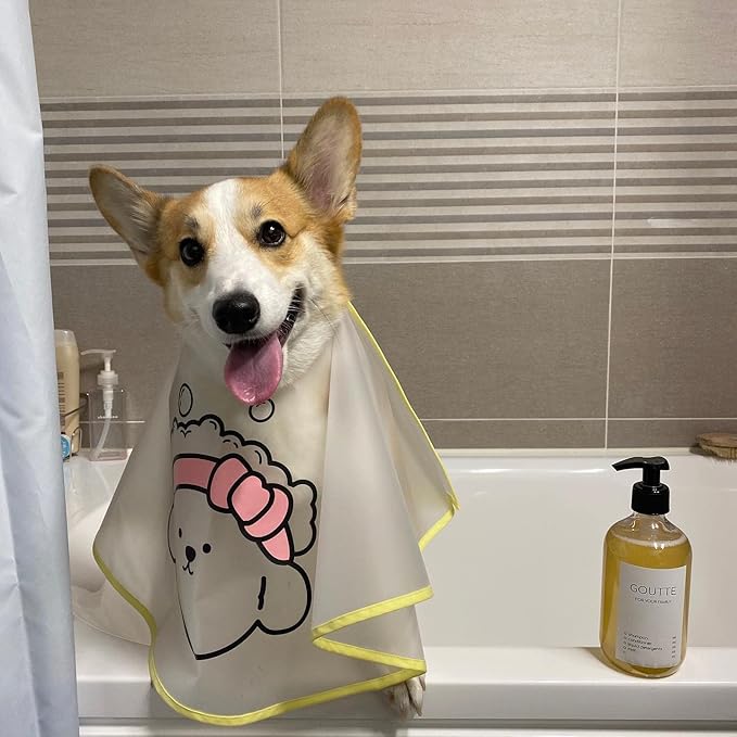 Spa Day Dog Costumes Cosplay Cape, Curly Hair Dog Robe for Halloween Parties Dog Hats Wigs for Small Medium and Large Dogs Adjustable(Neck Circumference 22-32cm/8.6-12.6in)