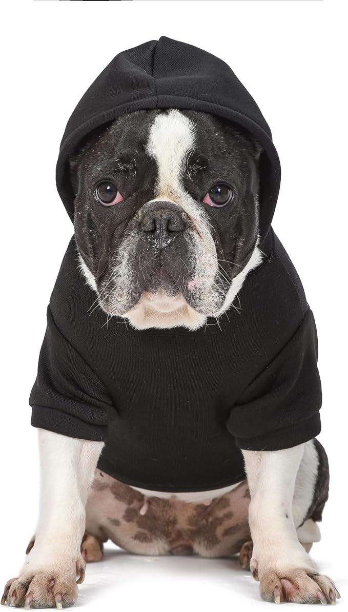 Friends TV Show Dog Hoodie - Black With Logo, Size Extra Small, Hood and Pocket for Treats or Waste Bags | Pet Clothes for Friends Lovers