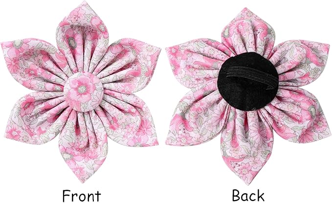 Lionet Paws Design Dogs Collar Cute Adjustable Flower Dog Collars for Girl Female Small Medium Dogs with Spring Floral M