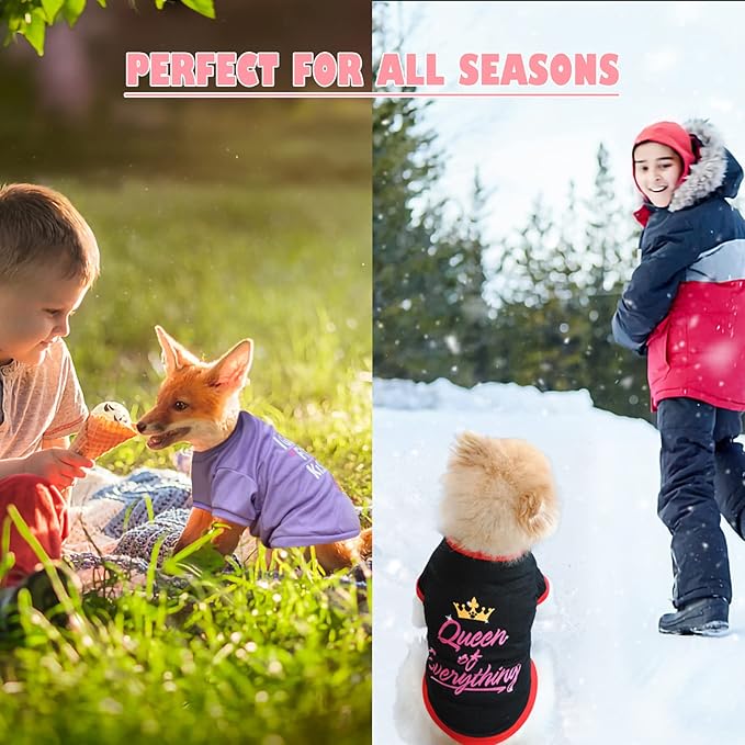 6 Pack Dog Clothes for Small Dogs Girl, Soft and Breathable Puppy Kitten Dog Shirts with Letters for Pet Cats, Summer Dogs' T-Shirts Apparel Sleeveless Vests for Chihuahua Yorkies (XS)