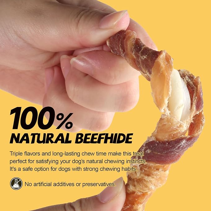 ASMPET Dog Treats Small Dogs, Duck Chicken Wrapped Rawhide Bones Dog Chews Long Lasting Cleaning Teeth Grain Free Healthy Natural for Medium Large Breed (20 pcs, 10.6 oz, 5 inch)