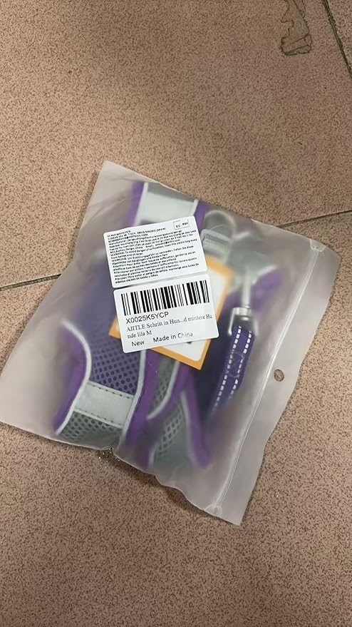 AIITLE Step in Dog Harness and Leash Set - Spring No Pull Escape Proof Vest Harnesses with Soft Mesh and Reflective Bands, Adjustable Pet Outdoor Harnesses for Small and Medium Dogs Purple M