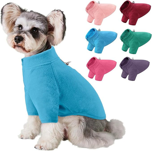 AOFITEE Dog Fleece Sweater, Dog Sweaters for Medium Dogs Girl Boy, Warm Dog Sweater for Dogs Male Female, Fleece Dog Vest Lightweight Dog Winter Jacket Sweatshirt with D-Ring and Turtleneck, L