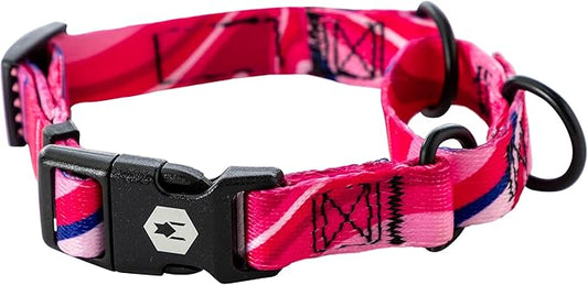 Wolfgang Heavy Duty Martingale Dog Collar with Quick Release Nylon Buckle for Walking & Training, MarbleSwirl Print, Large