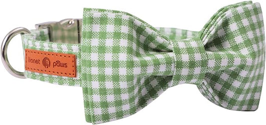 Lionet Paws Dog Collar with Bowtie, Durable Adjustable and Comfortable Collar for X-Large Dogs, Neck 16-26in