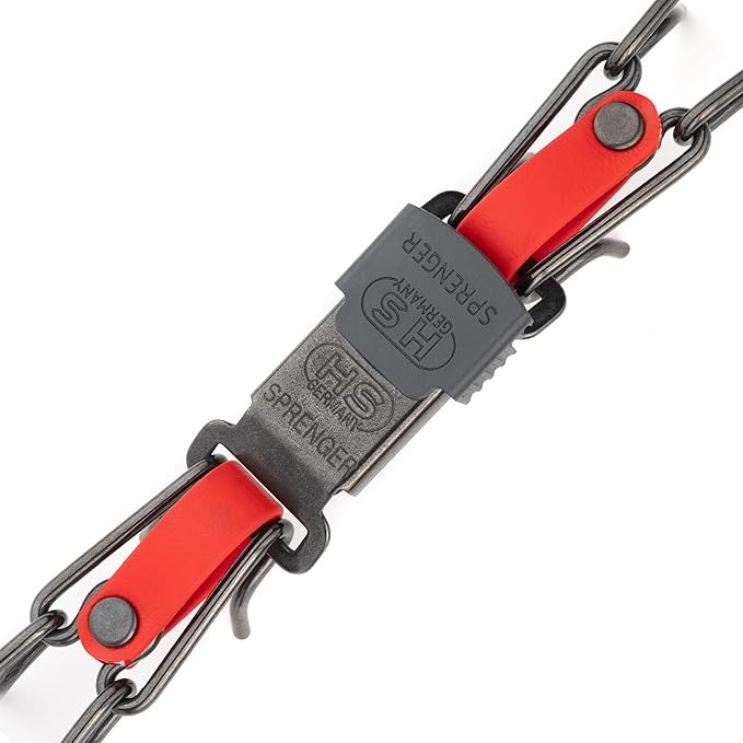 Herm Sprenger Black Stainless Steel Dog Collar with Quick Release ClicLock Buckle and Biothane Insert Training Collar Made in Germany (Cherry Red, 23in x 3.2mm(Neck Size up to19-20in))