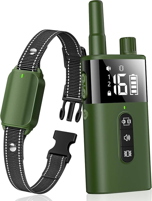 No Shock Dog Training Collar with Remote, Dog Vibration Collar with Controller Beep and Vibrate Only, Safe Lock Waterproof Rechargeable Vibrating Collars for Dogs(10-120 lbs)-No Prongs