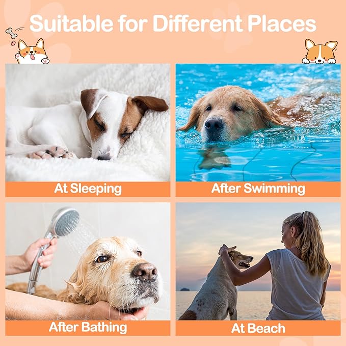 Bienbee Dog Bathrobe, Quick Drying Super Absorbent Dog Robes for After Bath, Warm Keeping Dogs Towel, Dogs Bath Supplies, Brown M