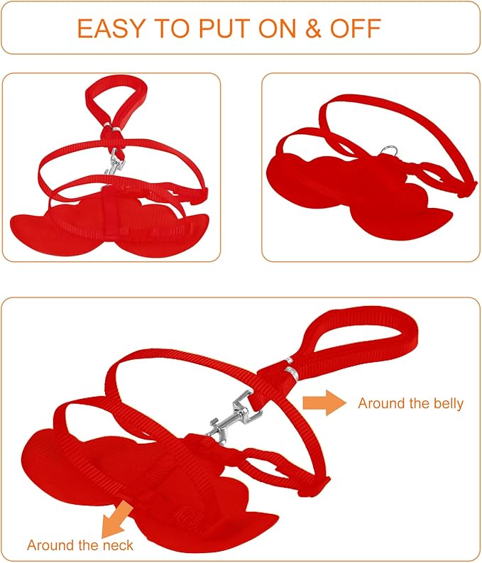KAMA BRIDAL Duck Walking Harness and Leash Chicken Duck Outdoor Training Rope Adjustable Rope for Pet Poultry Hen Cock (S, Red)