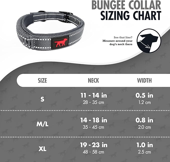Tuff Pupper Heavy Duty Dog Collar with Handle | Ballistic Nylon Heavy Duty Collar | Padded Reflective Dog Collar with Adjustable Stainless Steel Hardware | Convenient Sizing for All Breeds