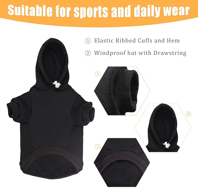 Security Dog Hoodie Dog Sweaters for Large Dogs Soft Brushed Fleece Clothes Hoodie Sweatshirt with Pocket(L)