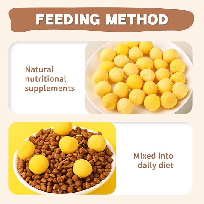Freeze Dried Cat and Dog Treats, Limited Ingredient Quail Egg Yolk Healthy Tasty Snacks for Training 8.8 Ounce