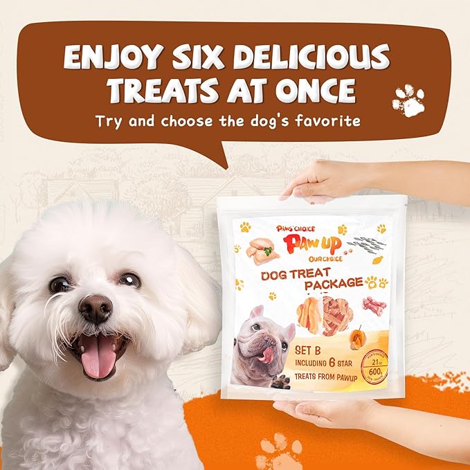 Dog Treats Variety Package, Set of 6 Kinds of Treats, Mix Package-6 Kinds Included-w/Taurine, Bulk Snack for Small Middle Large Dog, 21oz, Package B