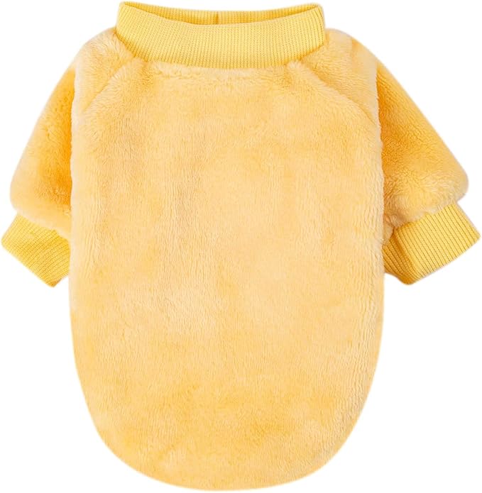 FabriCastle Dog Sweaters, 3-Pack Dog & Cat Clothes, Ultra Soft and Warm Pet Jackets for Small Dogs Boy & Girl, Winter Pet Apparel Costumes, Puppy Outfits (Beige,Light Green,Yellow, Small)