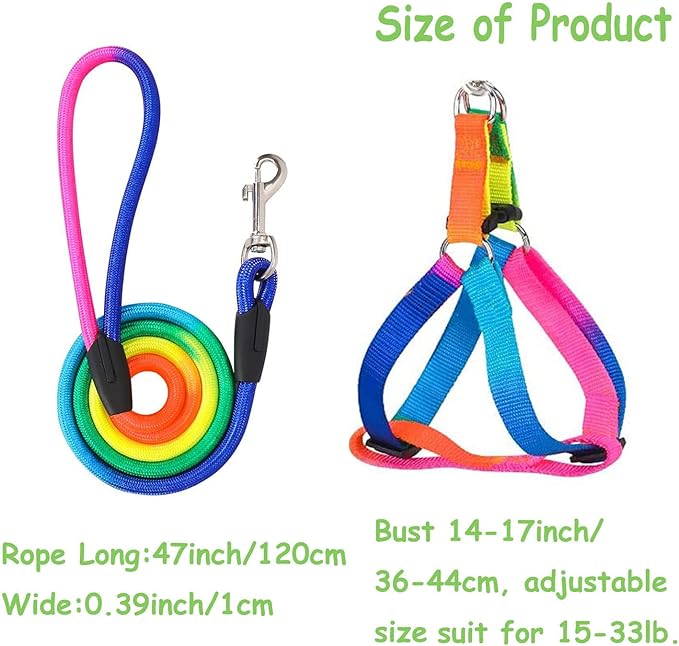 2 Pieces Adjustable Pig Harness with Leash Set Pet Pig Supplies Harness with Leash Set for for Hog Piggy Rabbit Small Animals Walking Jogging (S, Multicolor)