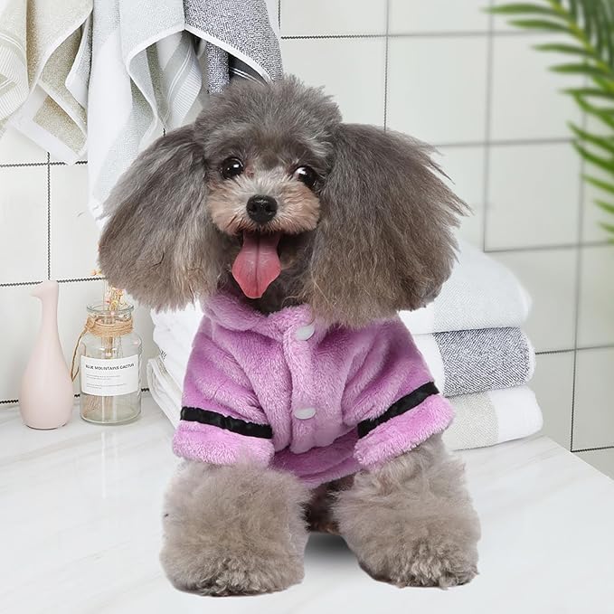 Petyoung Pet Bathrobe Dog Pajama Thickened Hooded Bathrobe Quick Drying and Super Absorbent Dog Bath Towel Soft Pet Nightwear for Puppy Small Dogs Cats