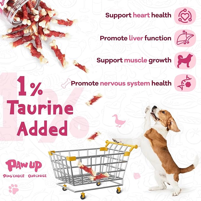 Duck Dog Treats, Calcium Bones Chews, Rawhide Free, Natural Snacks for Samll Dog w/Taurine,12.5 oz