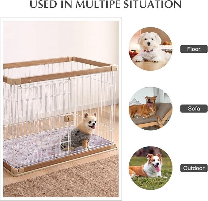 BVAGSS Reversible Dog Crate Pad & Memory Foam Dog Bed - Soft Warm Washable Pet Sleeping Mattress (24''x18''x1.6'', Grey Paw)