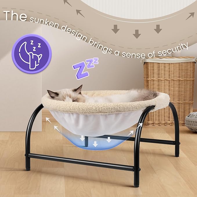Cat Bed Dog Perch Pet Hammock Bed Pet Sleeping Cat Supplies Pet Supplies Whole Wash Stable, Detachable, Breathable, Easy Assembly Indoors Outdoors, 16.9 in x 16.9 in x 9.5 in