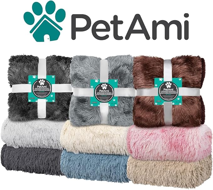 PetAmi Waterproof Dog Blanket for Small Medium Dogs, Calming Fleece Cat Blanket, Couch Protector Washable Sherpa Faux Fur Pet Throw for Puppy, Soft Reversible 29x40 Cream Beige