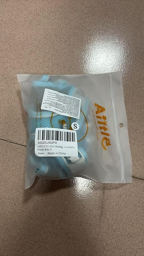 AIITLE No Pull Dog Harness and Leash Set, Step in Adjustable Dog Harness with Padded Vest for All Weather, Dog Leash with Soft Padded Handle, Easy to Put on Small and Medium Dogs Blue S