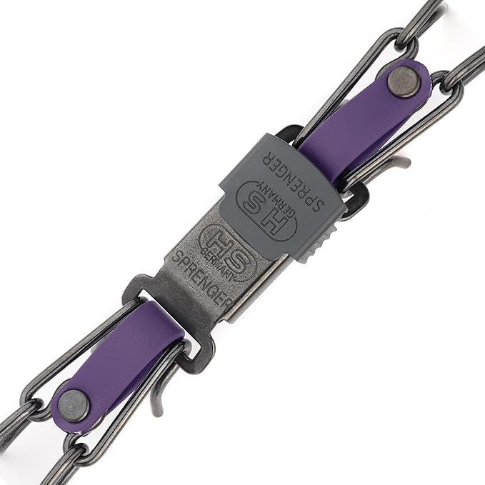 Herm Sprenger Black Stainless Steel Dog Collar with Quick Release ClicLock Buckle and Biothane Insert Training Collar Made in Germany (Violet Purple, 23in x 3.2mm(Neck Size up to19-20in))