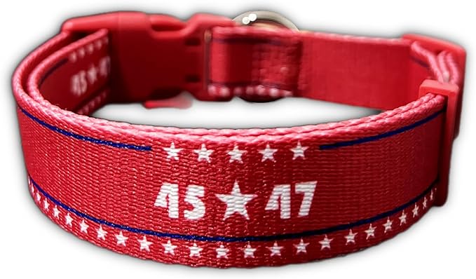 2024 American Blue Red Dog Collar, Embroidered Dog Collar, Adjustable for Small Medium Large Dogs, Congratulations.
