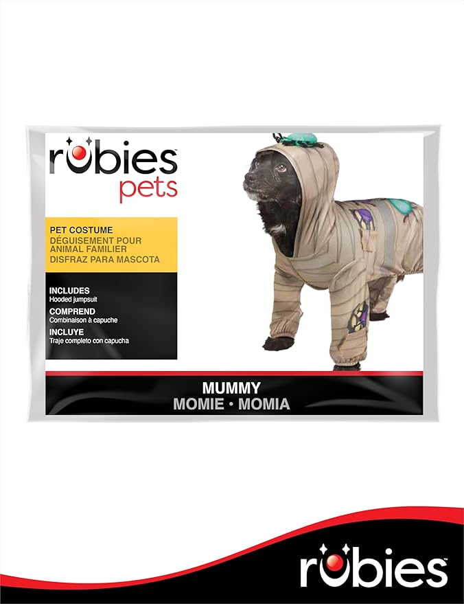 Rubies Mummy Fun and Cute Pet Costume Hooded Jumpsuit for Themed Parties and Halloween, X-Large