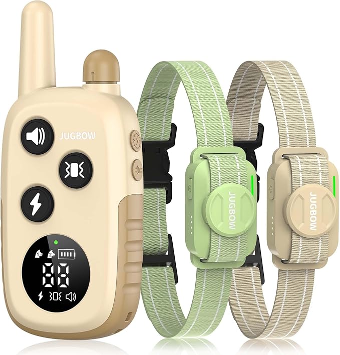 Jugbow Dog Shock Collar 2 Dogs (5-120Lbs) - 4200FT Dog Training Collar with Remote for Large Medium Small Dogs, Rechargeable Waterproof IPX8 E Collars with Beep (1-3) Vibration(1-3) Safe Static(0-99)
