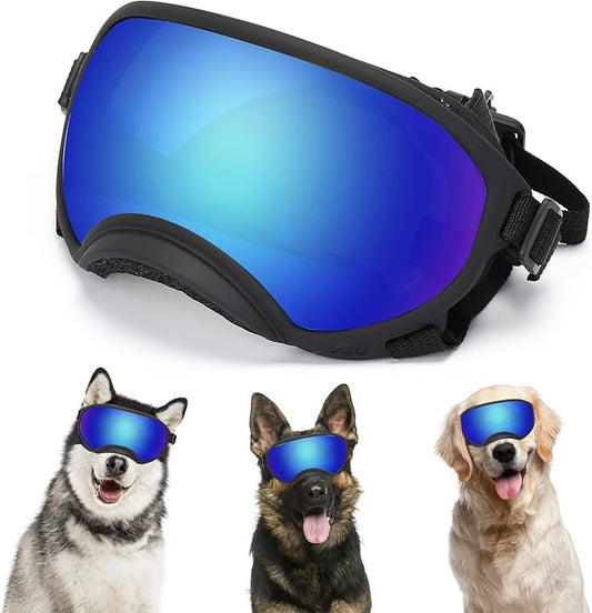 Large Dog Sunglasses with UV Protection and Adjustable Strap for Medium and Large Dogs