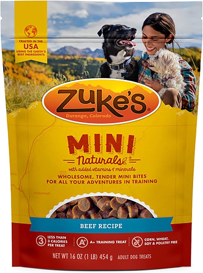 Zuke's Mini Naturals Training Dog Treats (16 Ounce (Pack of 2), Beef)