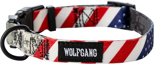 Wolfgang Heavy Duty, Adjustable Dog Collar with Quick Release Nylon Buckle for Walking & Training, DigitalDog Print, Medium