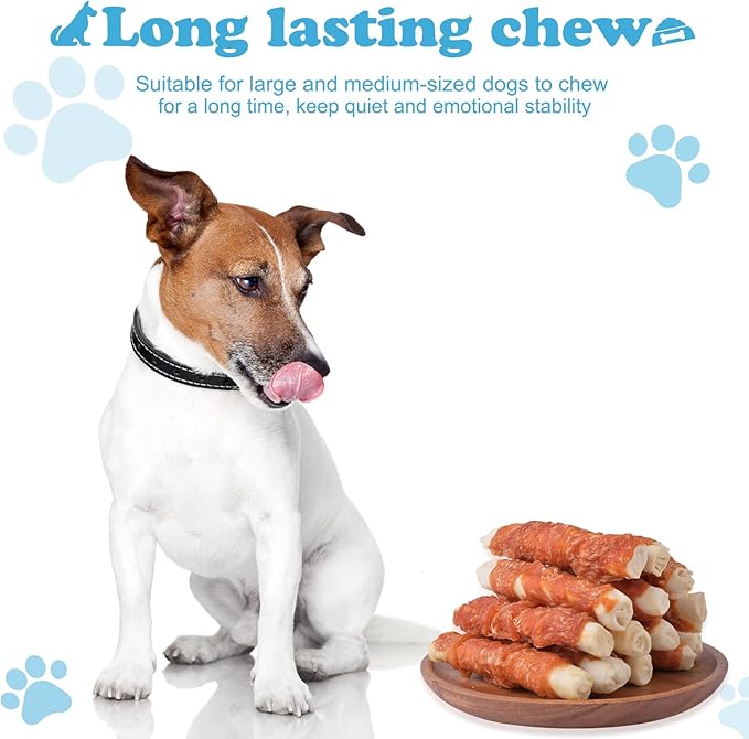 Dog Treats Chicken Wrapped Rawhide Rolls Healthy Dog Chews Long Lasting1 lb/454g