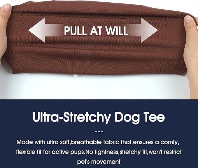 IECOii 2 Pack Dog T-Shirts for Small Medium Dogs,Lightweight & Comfortable – Easy to Wear,Machine Washable & Non - Fading – Perfect for Summer Indoor and Outdoor Use,Coffee+DarkRed,Large