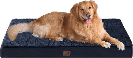 EHEYCIGA Orthopedic XL Dog Beds for Extra Large Dogs with Removable Washable Cover for Crate, Navy, 41x27