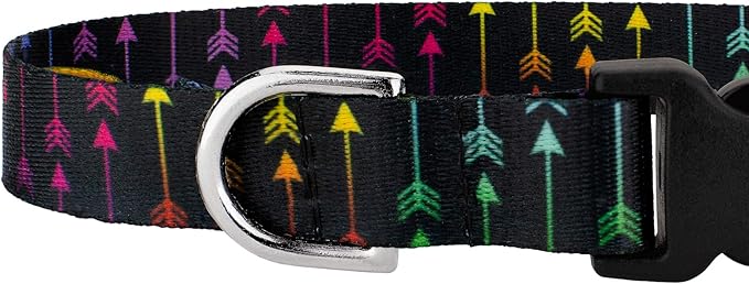 Country Brook Petz - Deluxe Colorful Arrows Dog Collar - Made in The U.S.A. - Chevron and Arrows Collection Featuring Linear Designs (1/2 Inch, Extra Small)