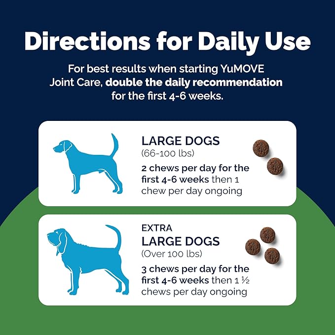 Lintbells YuMOVE Joint Supplement Dog Chews - Contains Glucosamine, Green Lipped Mussel - Natural Relief from Hip Ache, Stiff Joints - 1 Month’s Supply (Large & X-Large)