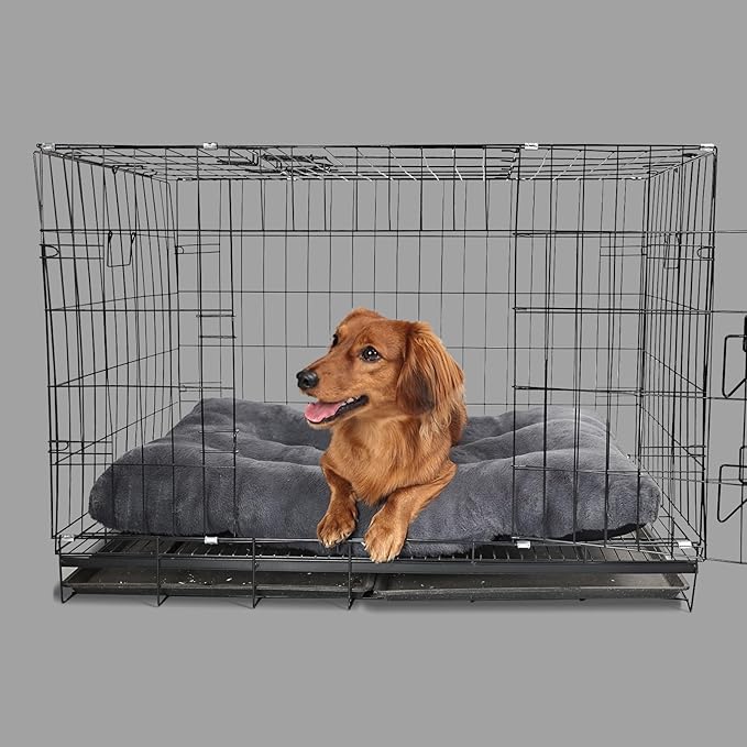 nononfish Dog Crate Pad 30x19 Washable for Medium Size Dogs Extra Soft 30 inch Crate Bed for Kennel or Cage with Anti-Slip Bottom Puppy Sleeping Mat Ease Pet Anxiety & Provides The Perfect Sleep
