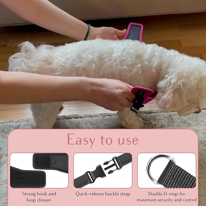 Comfort fit Step-in Dog & Puppy Harness - Comfortable Dog & Puppy Vest: Adjustable, Soft Padded, Easy to Put-on for Small, Medium-Sized Dogs.