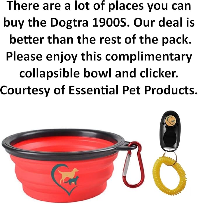 Dogtra 1900S Rechargeable Dog Training Collar - 3/4 Mile Range - Waterproof - Adjustable Levels for Dogs