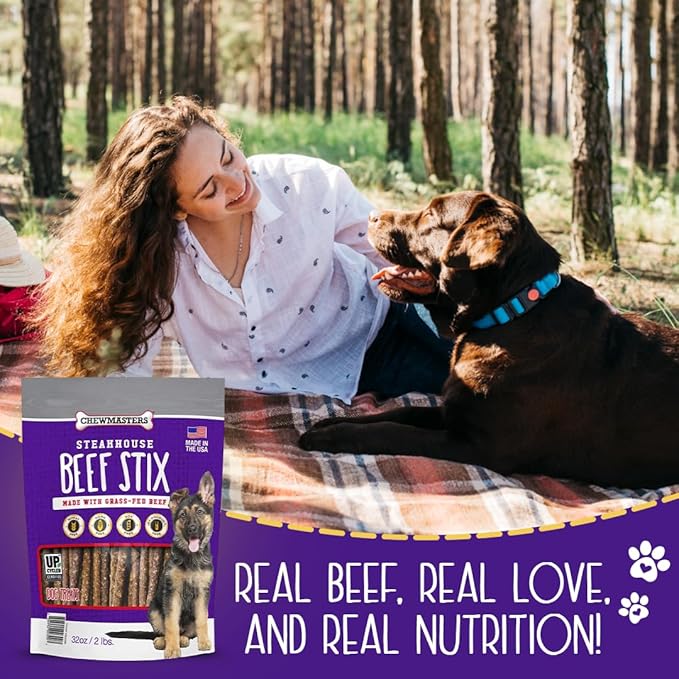 Dog Treats Beef Stix, Grass Fed, Wheat Free, Corn Free, Soy Free (32 OZ), Healthy Dog Chews for All Breeds