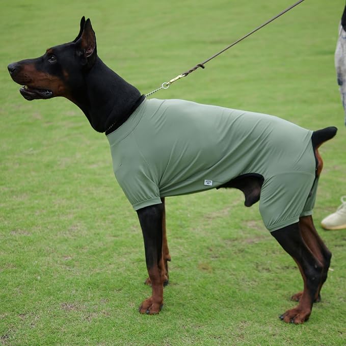 LoveLongLong Dog Jumpsuit with UV Protection and Quick-Dry Fabric for Spring Summer Pet Pajamas Army Green 3XL